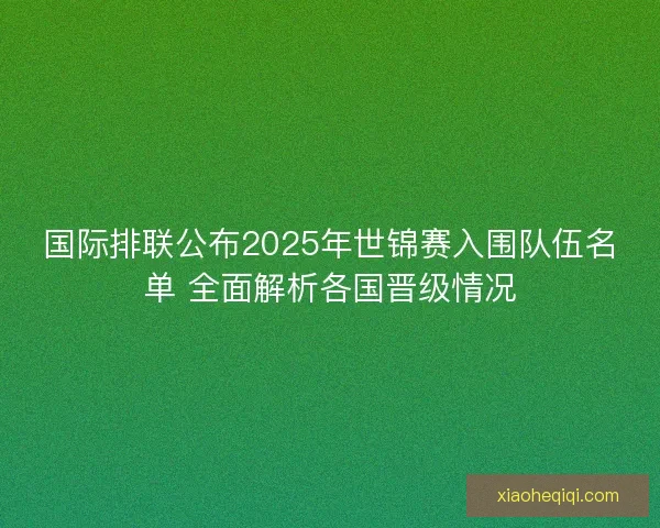 国际排联公布2025年世锦赛入围队伍名单 全面解析各国晋级情况